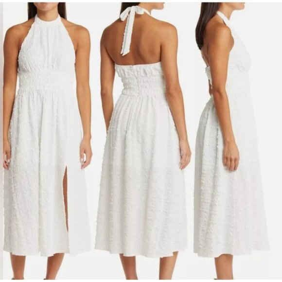 Floret Studio White Halter Backless Sundress - Picture 1 of 6